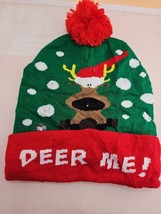 Knitted Hat With 6 Led With 3 Modes  DEER ME! DEER Adult &amp; 7+ - £7.12 GBP