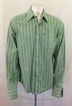 Abercrombie and Fitch Men&#39;s Size XL Green Striped Button Up Long Sleeve Shirt - £9.47 GBP
