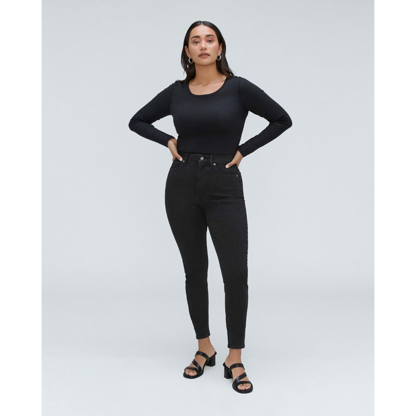 Primary image for Everlane Womens The Curvy Way-High Skinny Jean Ash Black 26 Crop