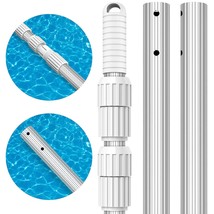 Thickened Telescopic 16.5 Feet Pool Pole, Upgraded Heavy Duty Aluminum Swimming  - £59.98 GBP