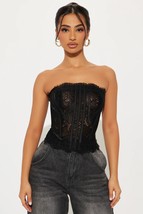 Pure Connection Lace Corset Top - Black - $279.14 MXN
