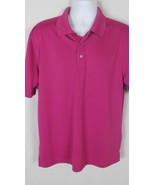 PGA TOUR Men&#39;s Airflux Solid Fuchsia Pink Polo Golf Shirt Large New smal... - £6.99 GBP