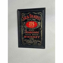 Jack Daniels Tennessee Whiskey Bar Mirror/Sign Glass w/ Red Foil Backing Framed - £55.95 GBP