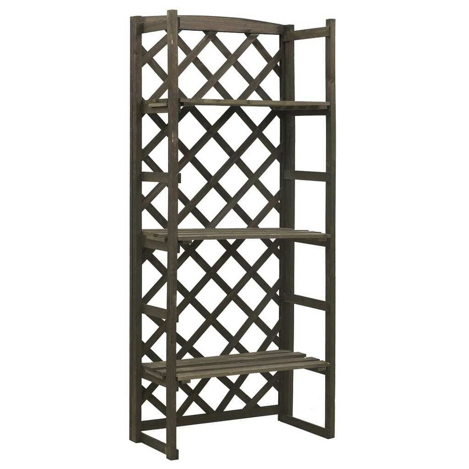 vidaXL Planter Grey Solid firwood Medium Plant Stand Rectangular - $86.31