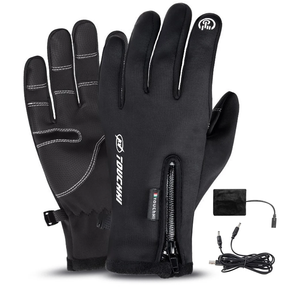 USB Rechargeable Winter Warm Electric Heated Gloves 3 Heat Levels Touch Screen - £17.88 GBP+