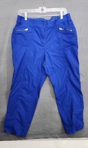 Chico&#39;s Ripstop Utility Crop Pants WOMEN&#39;S Sz 2 Large Royal Blue Pockets... - $19.95