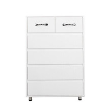 Six Drawer Mdf Side Table White - $171.34