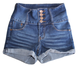 Always Friday High Waisted Denim Shorts with Cuffed Hem ~1~ RN 143247 - £8.30 GBP