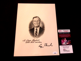 GEORGE H.W BUSH 41ST US PRESIDENT SIGNED AUTO PRESIDENTIAL ENGRAVING LIT... - £465.74 GBP