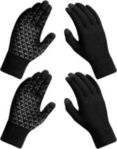 2 Pairs Winter Gloves for Men Women - Upgraded Touchscreen Knit Gloves,Anti-Slip - £7.63 GBP
