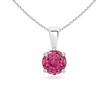 ANGARA 5mm Natural Pink Sapphire Solitaire Pendant Necklace in Silver for Women - £210.47 GBP+