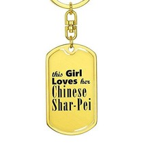 Chinese Shar-Pei - Luxury Dog Tag Keychain 18K Yellow Gold Finish - £27.78 GBP