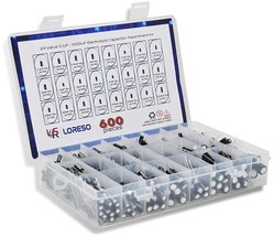 Electrolytic Capacitor Assortment Kit Box by Loreso 600pcs 24 Value - - £35.23 GBP