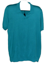 Good Man Brand Men&#39;s Green Cotton Linen Knitted Polo T-Shirt Size XL - £35.58 GBP