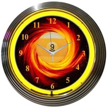 9 Ball Fire Billiard Pool 15&quot; Wall Décor Neon Clock 89FIRE - £65.53 GBP