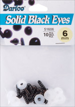 Shank Back Solid Eyes with Plastic Washers 6 mm Bl - £12.08 GBP