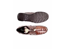 Mens Belvedere Vasco Hornback Crocodile Sneaker Shoes Brown  336122 - £350.85 GBP