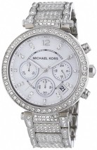 Michael Kors MK5572 Parker Ladies Mother Of Pearl Stainless Chrono Watch + Bag - £139.73 GBP