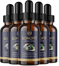 5 Pack - Sonofit Drops - for Ear Health, Hearing Support, Healthy Eardrum - $132.40