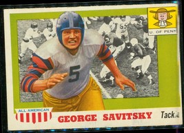 Vintage Football Card 1955 Topps All American #43 George Savitsky Tackle U Of P - £8.44 GBP