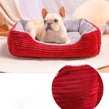 Big Dog Bed for Cat Pet Square Soft Plush Warm Kennel Medium Small Dog Sofa Bed  - £37.61 GBP+