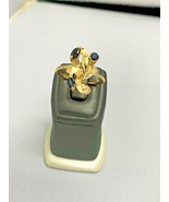 18K YELLOW GOLD SAPPHIRE FANCY RING - £232.85 GBP
