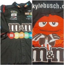 Nascar Kyle Busch #18 M&amp;M&#39;S Racing Pit Crew Button Up Shirt JH Design Mens 2XL - £86.84 GBP