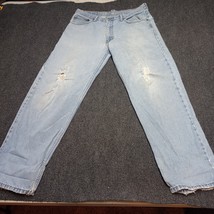 Levi 550 Jeans Men 34x32 Blue  Relaxed Fit Tapered Destroyed * Workwear - $15.23