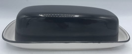 Carico Fine China Black White Two Piece BUTTER DISH Made in Japan Black ... - £7.81 GBP