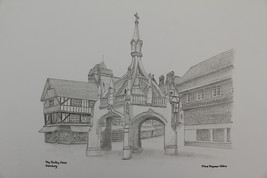 The Poultry Cross. Salisbury, UK. Pencil drawing. - £48.25 GBP