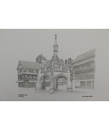 The Poultry Cross. Salisbury, UK. Pencil drawing. - £47.54 GBP