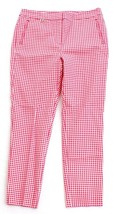 Adrianna Papell Red &amp; White Gingham Print Cotton Stretch Pants Women&#39;s NWT - $89.99