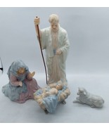 1988 Enesco Nativity Scene Holy Family Jesus Mary Joseph &amp; Lamb - £22.69 GBP