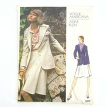 1973 Vogue 2825 Anne Klein Misses&#39; Jacket, Skirt, Shirt and  Scarf SZ 16 Uncut - £3.14 GBP