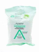 Biodegradable Makeup Remover Cleansing Towelettes Clear Complexion Wipes 25 - £2.81 GBP
