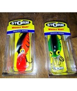New 2 Storm Wiggle Warts Lures  2&quot; Fluorescent Red &amp; Hot Tiger  (Ref 120) - $166.31 MXN