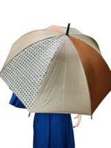 Aramis Talks Weather Umbrella Sampling Distribution Brown Colorblock Log... - $45.16