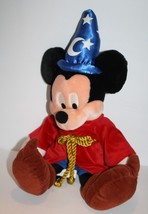 Disney World Fantasia Wizard Sorcerer Mickey Mouse 20&quot; Plush Toy Soft Stuffed - £8.25 GBP