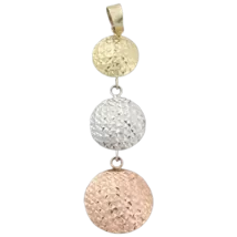 Pendant Only 10k Yellow Gold, White Gold, Rose Gold Diamond Cut Circle P... - $445.05