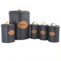 MegaChef Kitchen Food Storage and Organization 5 Piece Canister Set in Grey - £77.06 GBP