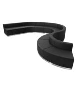 Black White Leather* 9 Pc &#39;Wave&#39; L- Sectional Reception Office Hotel Con... - $6,519.89