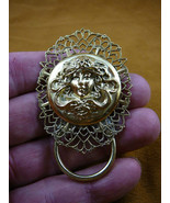 (E-830) Woman Princess oval filigree brass Eyeglass pin pendant ID badge... - $34.17 CAD
