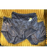Vintage 3 Vassarette Undershapers Granny Panties Steel Grey 2x/3x Shiny ... - $47.54 CAD