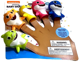 Baby Shark Finger Puppets Nickelodeon Pinkfrong Bath Toy Rubber Pink Yellow Blue - £12.37 GBP