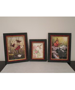 2 butterfly print wall hanging, framed prints, hummingbird print included - $427.65 MXN