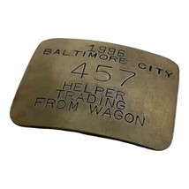 Vtg Silver In Color 1996 Baltimore City Helper Trading From Wagon Badge #457 Pin - £21.95 GBP