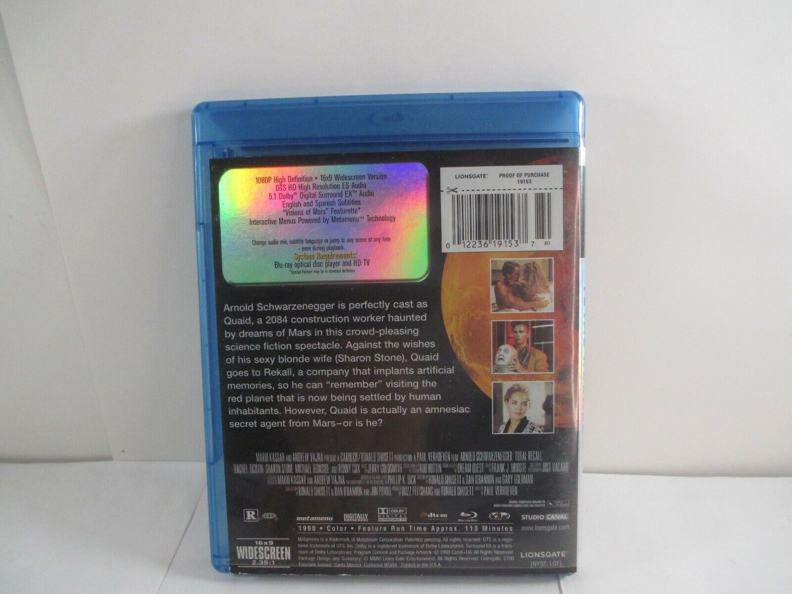 Total Recall Blu-ray Lions Gate, Blu-ray Arnold Schwarzenegger - DVDs ...