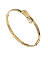 14K Gold 3.80mm Bangle Bracelet-Bypass Bangle-Hammered Bangle-Hinged Bra... - €832,17 EUR+