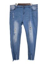 Chic Soul Boutique 3X Blue High Waist Distressed Stretch Denim Jeans - £27.64 GBP