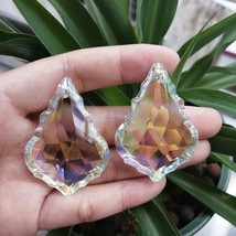 10x 50mm AB Color SunCatcher Crystal Faceted Maple Leaf Chandelier Pendant Prism - £11.87 GBP